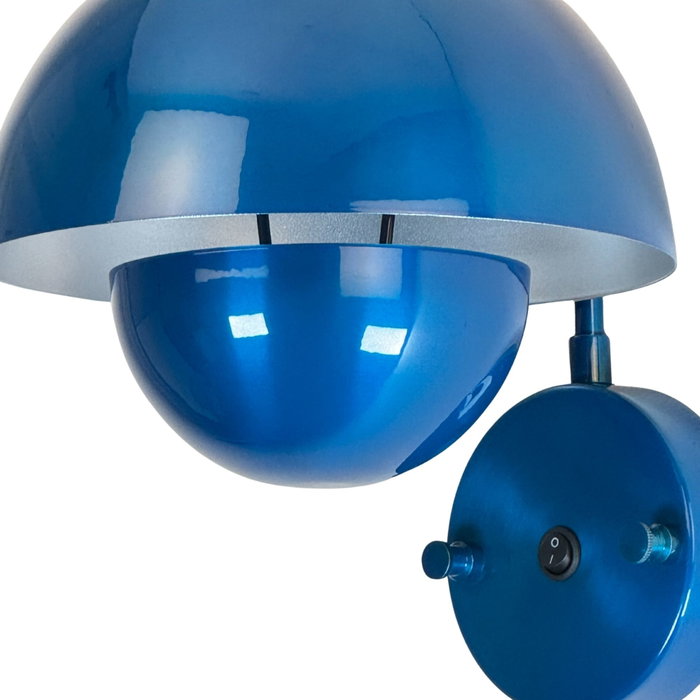 Opviq Lámpara de Pared de Cuerpo Metálico Azul Opviq Lámpara de Pared de Cuerpo Metálico Azul